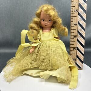 Vintage 1950s Nancy Ann Storybook Doll 5.5 Inch Hand Painted Eyes & Lips AS-IS